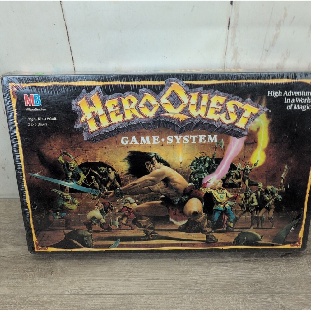 Vintage Hero Quest Board Game 1990 Milton Bradley / Games Workshop New Bad Box